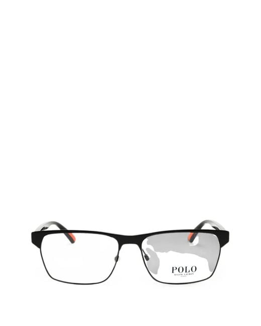 Polo Ralph Lauren Black Rectangle-Frame Glasses for men