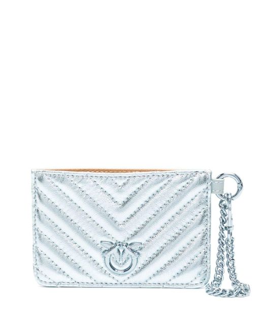 Pinko Blue Love Birds Leather Wallet