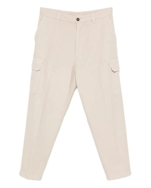 Eleventy Natural Cotton Cargo Pants for men