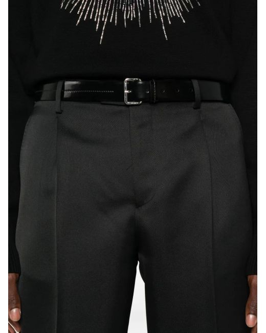 Briglia 1949 Black Pleated Straight-Leg Trousers for men