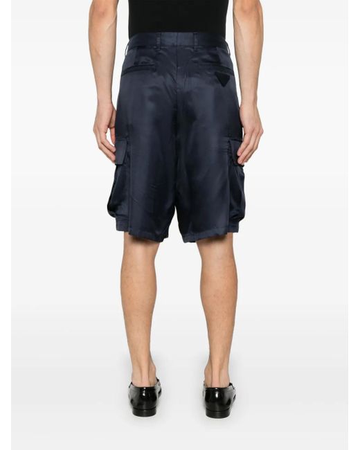 Short En Soie À Poches Cargo Prada pour homme en coloris Blue