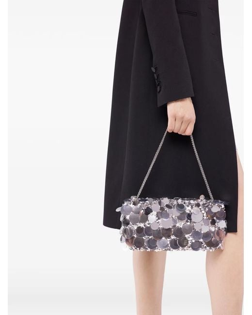 Rabanne White Sequin-Embellished Clutch Bag