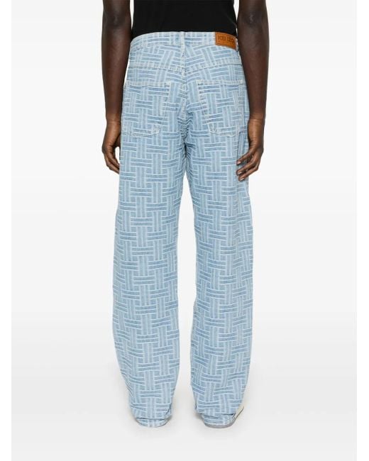 KENZO Blue Weave Bottan Jeans for men