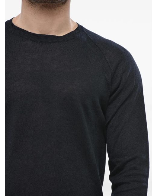 HUGO Black Lightweight-Knit Raglan-Sleeve Sweater for men