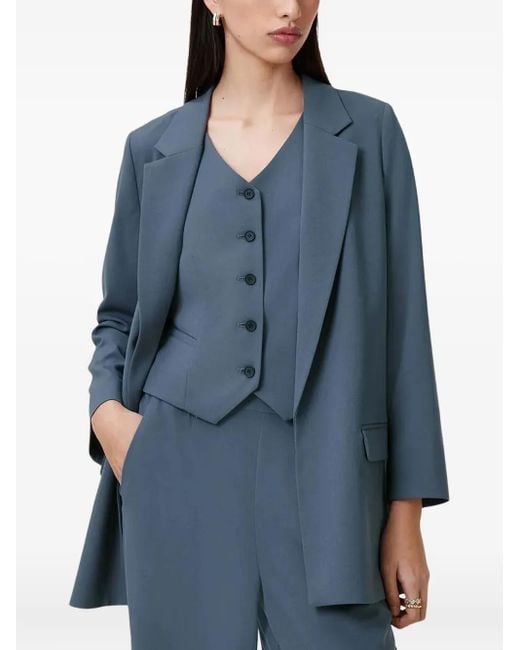 AllSaints Blue Sakko mit fallendem Revers