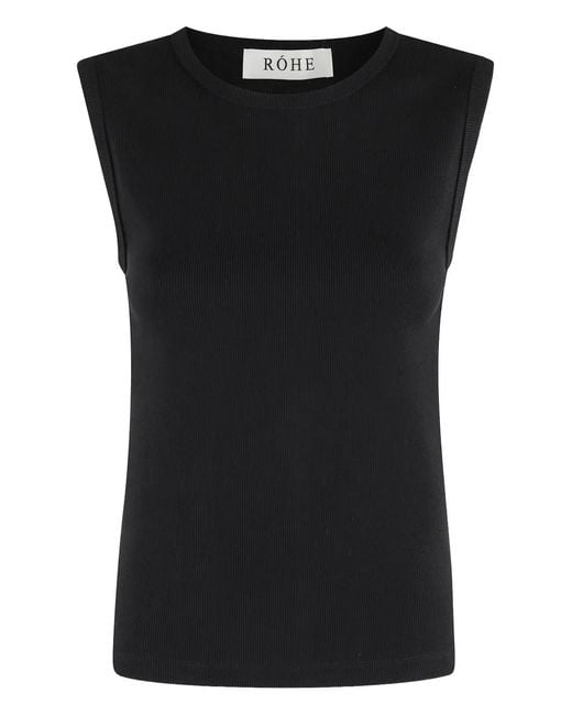 Rohe Black Ribbed Sleeveless Top