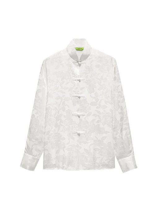 Shanghai Tang White Silk Blouse