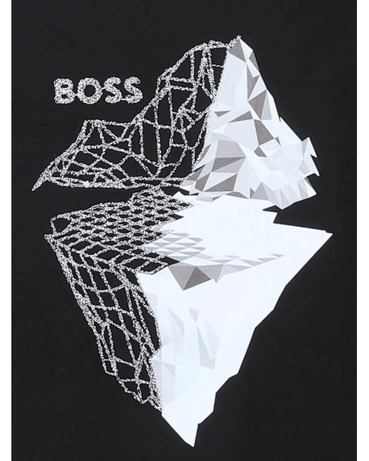 T-Shirt À Imprimé Graphique Boss pour homme en coloris Black