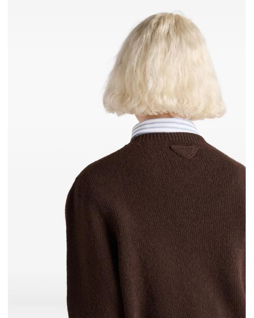Prada Brown Gerippter Pullover
