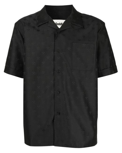 GmbH Black All-Over Logo Print Shirt for men