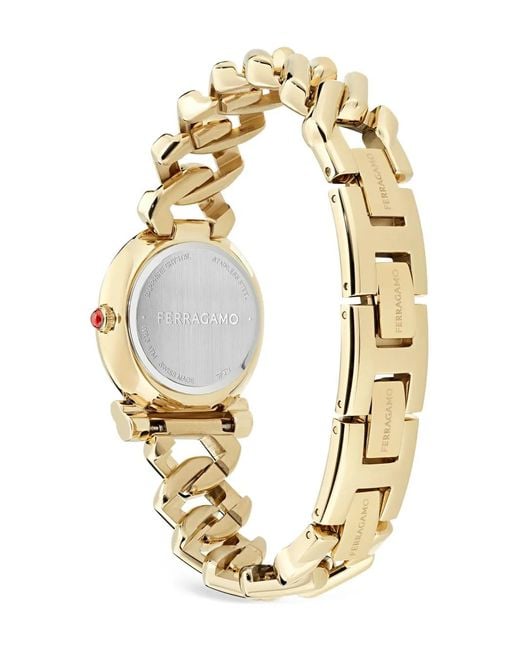 Ferragamo Green Montre Gancini Twisted 28 Mm