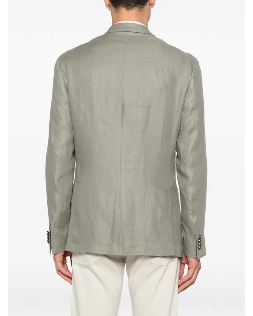 Corneliani Gray Academy Light Double-Breasted Patch-Pocket Jacket for men