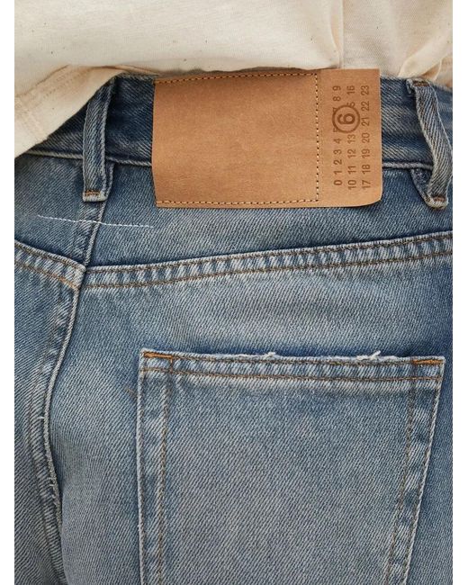 MM6 by Maison Margiela Blue Faded-Wash Wide-Leg Jeans
