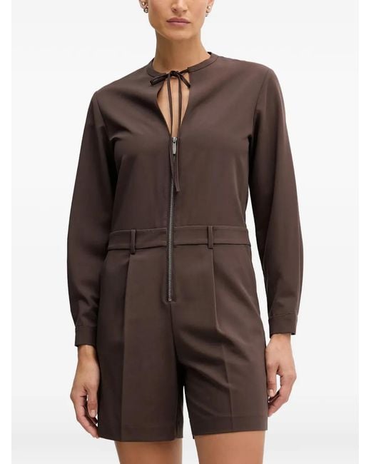 Sisley Brown Tie-Neck Jumpsuit