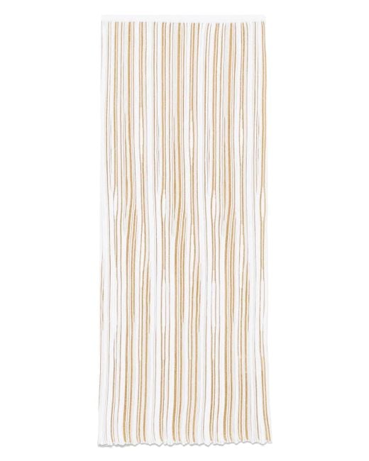 Giambattista Valli White Ribbed Midi Skirt