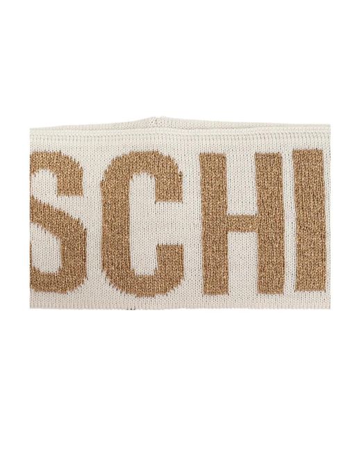 Moschino Natural Logo-Intarsia Knit Headband