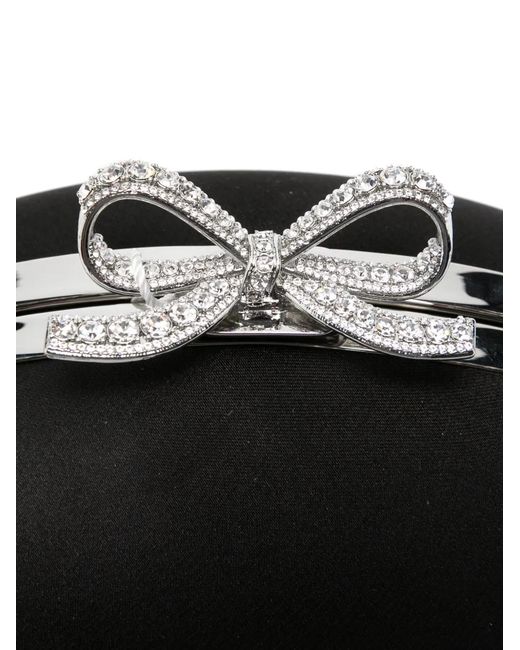 Self-Portrait Black Bow-Clasp Chain-Strap Clutch Bag