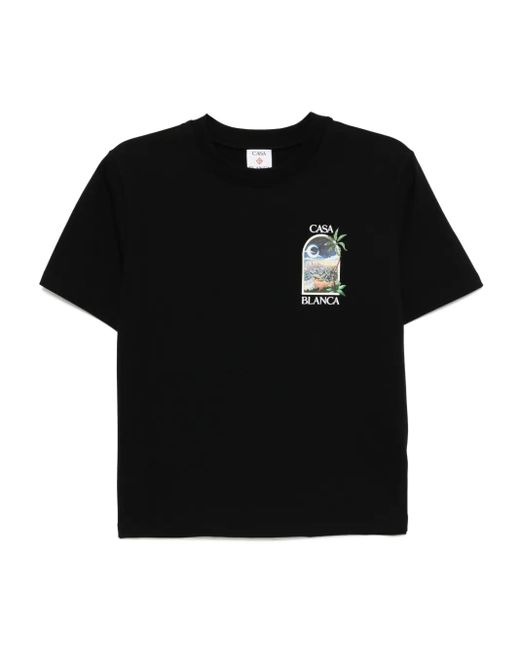 Casablanca プリント Tシャツ Black