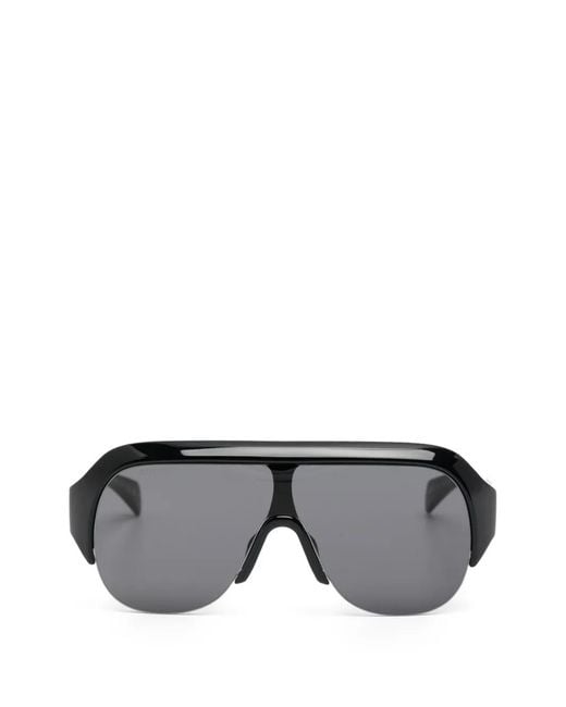 Gucci Gray Geometric-Frame Logo-Embossed Sunglasses