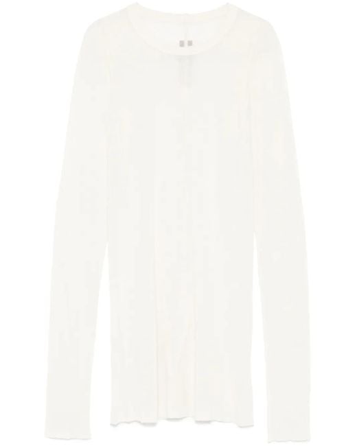 T-Shirt A Coste di Rick Owens in White da Uomo