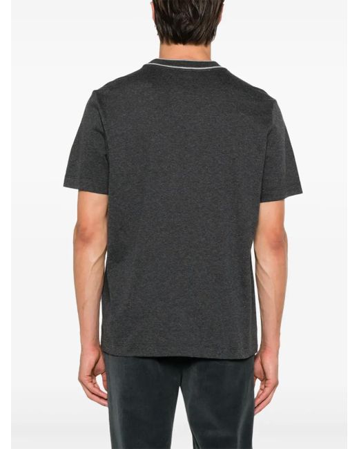 Peserico T-Shirt Mit Kontrastkragen in Black für Herren