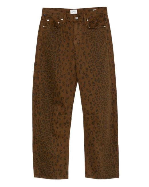 Citizens of Humanity Brown Cheetah-Print Jeans