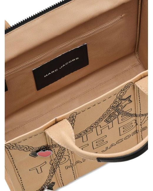 Marc Jacobs Metallic The Trompe L'Oeil Charm Canvas Medium Tote Bag