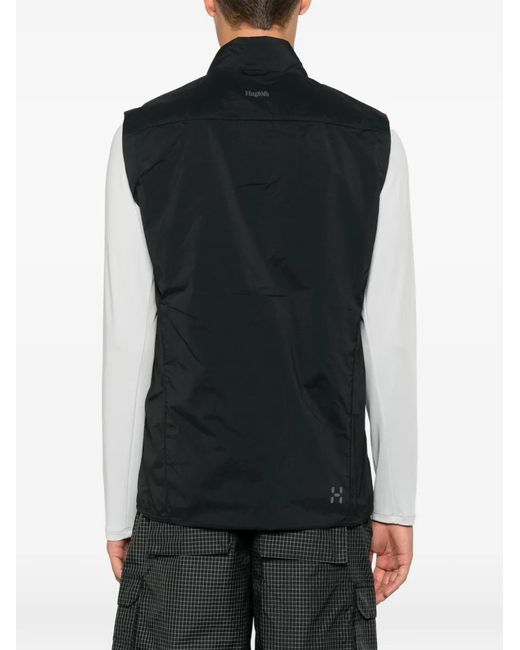 Haglöfs Black Logo-Print Zip-Up Jacket for men