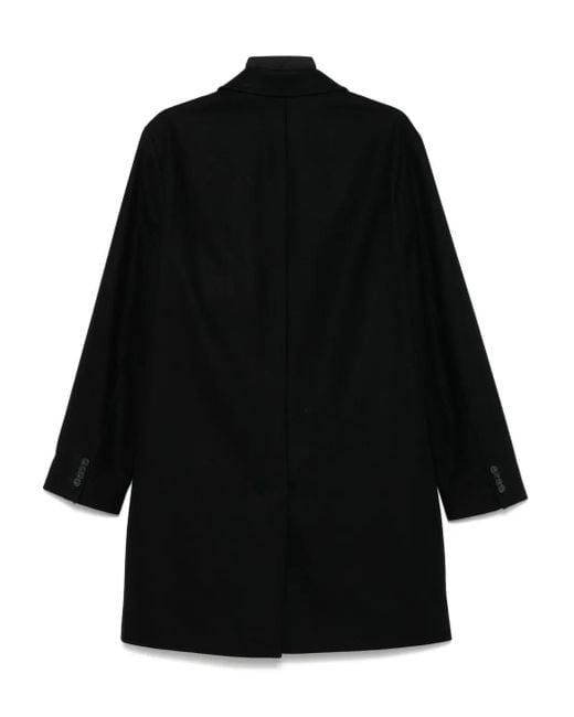 HUGO Black Single-Breasted Coat for men
