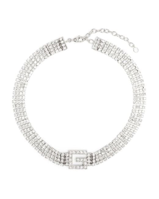 Gucci White Square G Crystal Necklace