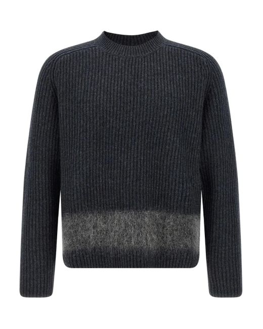 DSquared² Gerippter Pullover mit Wolleinsatz in Blue für Herren