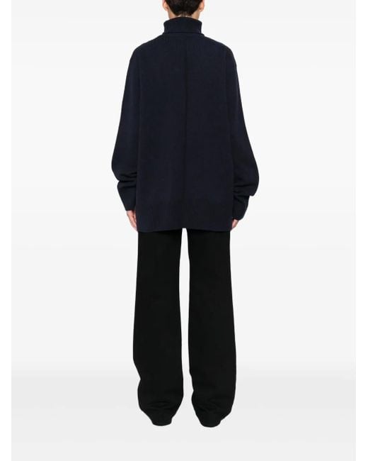 The Row Blue Turtleneck Cashmere Sweater