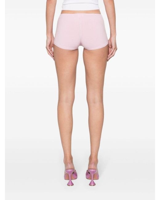 Versace Pink Bead-detailing Knitted Mini Shorts