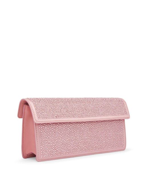 Oscar de la Renta Pink Alibi Crystal-embellished Clutch Bag