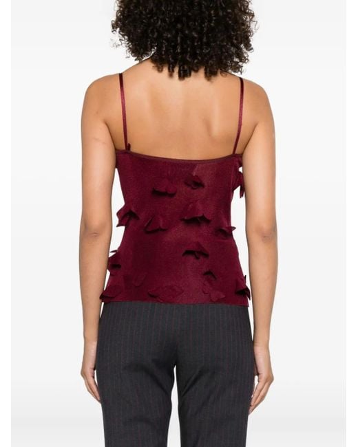 Coperni Red Burgundy Spaghetti Strap Top