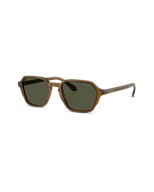 Giorgio Armani Green Rectangle-Frame Sunglasses for men