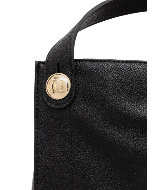 Twinset Black Logo-Debossed Tote Bag