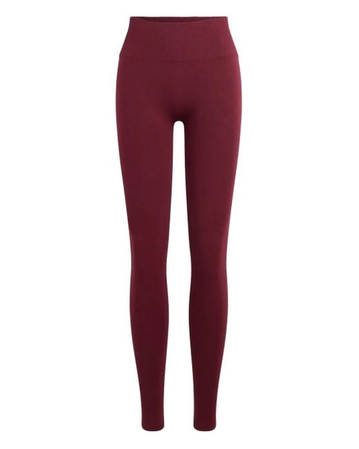 Fusalp Red Alliance Ribbed-Texture Logo-Patch Leggings