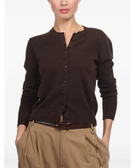 Allude ラウンドネック カーディガン Black