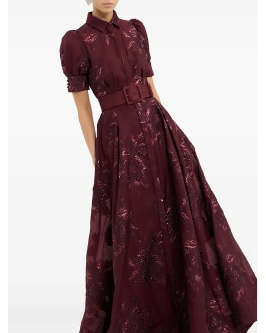 Robe Longue Arlette À Fleurs Rebecca Vallance en coloris Purple