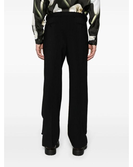 Lanvin Black Side-slit Straight-leg Tailored Trousers for men