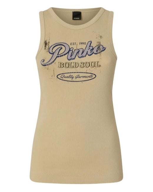 Pinko Natural Print Ribbed Top