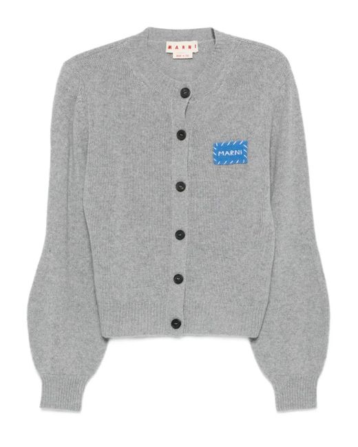 Marni Vest Met Logopatch En Knopen in het Gray