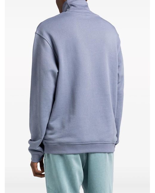 Reebok Blue Logo-Appliqué Roll-Neck Sweatshirt