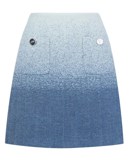 Ports 1961 Blue Gradient-Effect A-Line Skirt