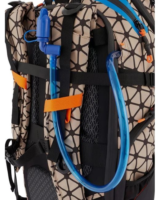 Piquadro Natural Hexagon-Print Backpack