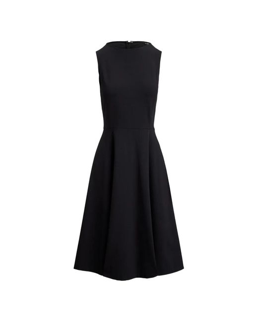 Ralph Lauren Black Sleeveless Ponte Midi Dress