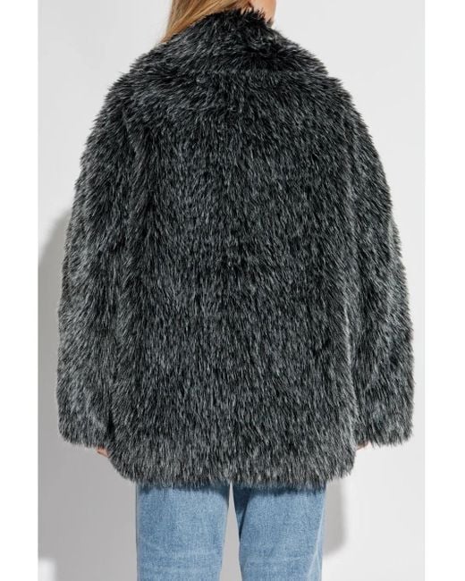 MICHAEL Michael Kors Black Faux-Fur Coat
