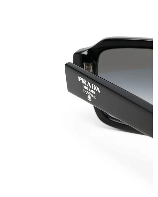 Prada Black Square-Frame Tinted Sunglasses for men
