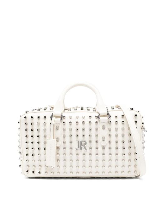 John Richmond White Tote Bag Mit Nieten